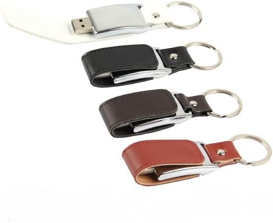 USB Flash Memory 4 GB With Key Chain, White