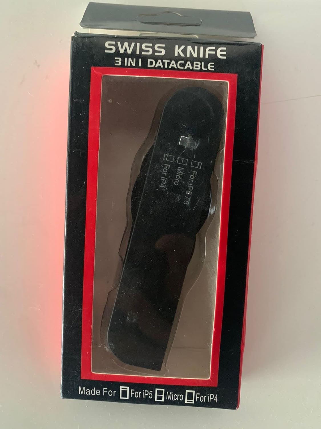 Swiss knife 3 in 1 data cable Black